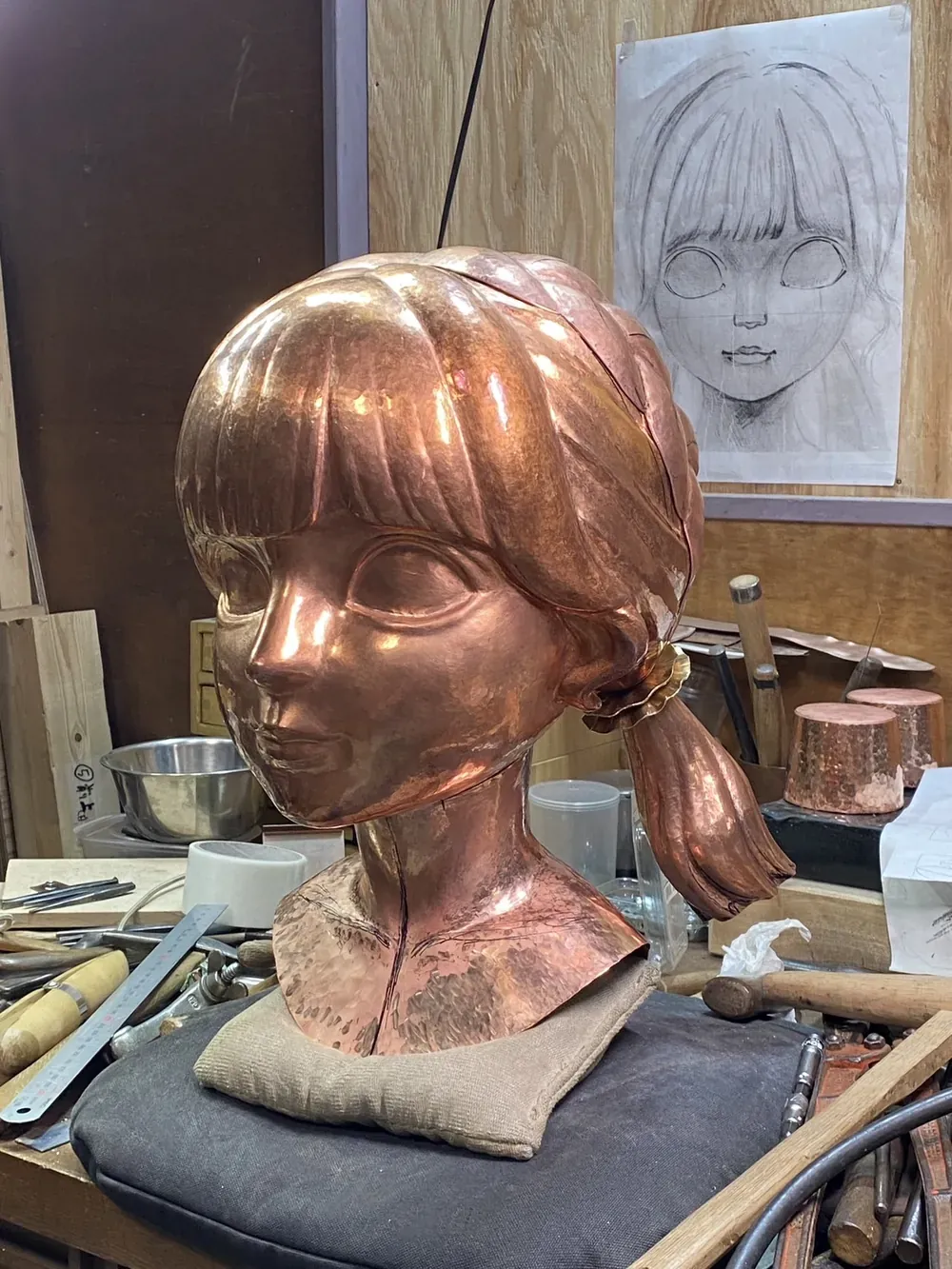 鍛金工房で制作中の 02 Kagane